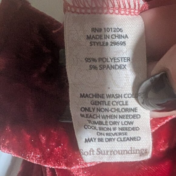 Soft Surroundings | Velvet Boyfriend Tunic Shirt In Garnet - Picture 7 of 7